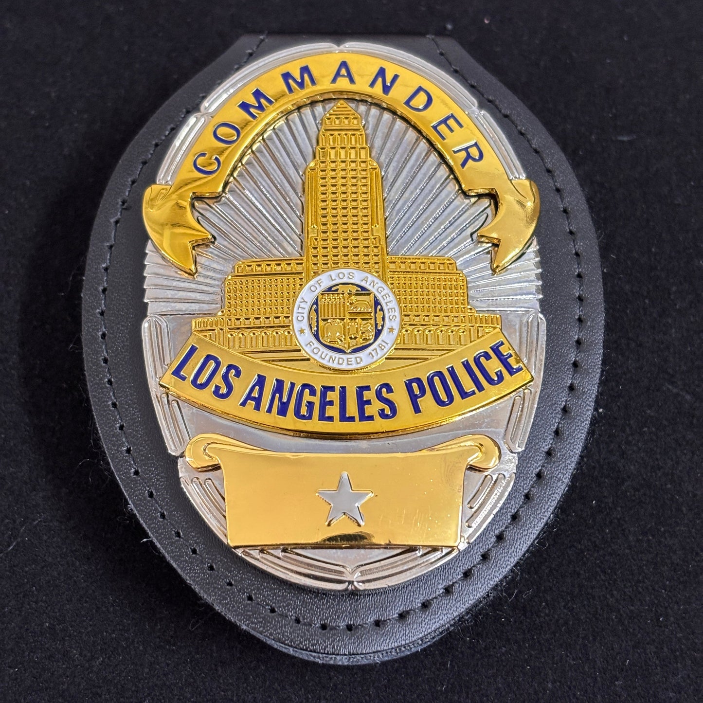 Distintivo replica del comandante della polizia di Los Angeles, accessorio cinematografico, 1 stella