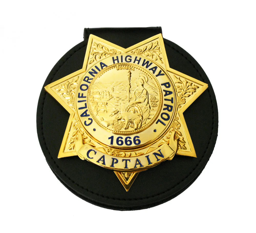 Replica del distintivo della California Highway Patrol del CAPITANO della CHP degli Stati Uniti, oggetti di scena del film, numero personalizzabile