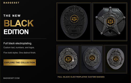 New Arrival: Full Black-Plated Custom Badges Are Here 🖤