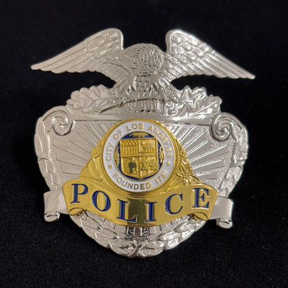 Replica del distintivo del cappello della polizia di Los Angeles LAPD con stemma e accessori per film