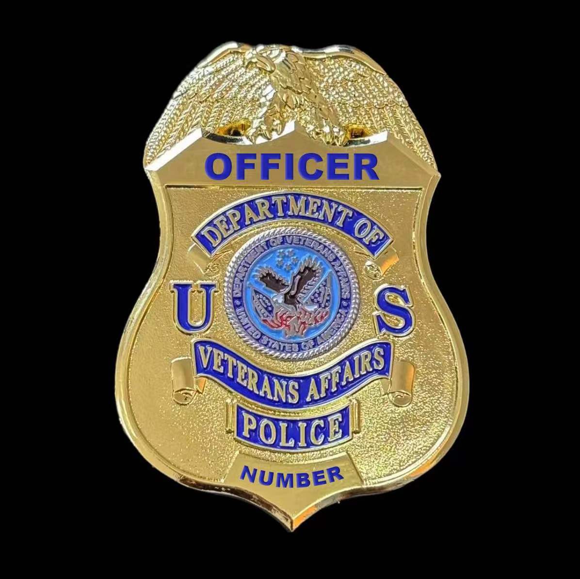 Replica del distintivo della polizia del Dipartimento per gli Affari dei Veterani degli Stati Uniti, oggetti di scena cinematografici personalizzabili