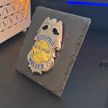Custom Number Minneapolls police badge Desk Decor,Law Enforcement Award & Recognition Collectible gifts retirement memorial