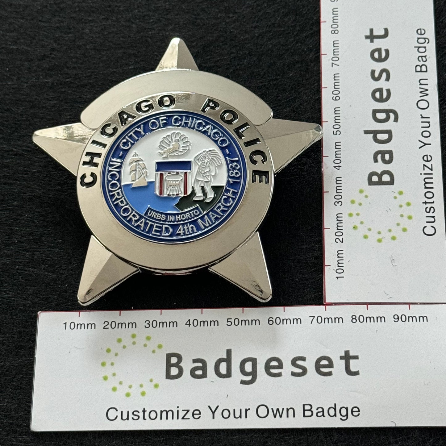 CPD Chicago Badge Replica Movie Props Customizable Text&Number