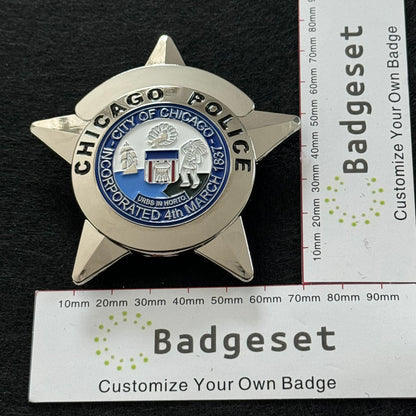 CPD Chicago Badge Replica Movie Props Customizable Text&Number