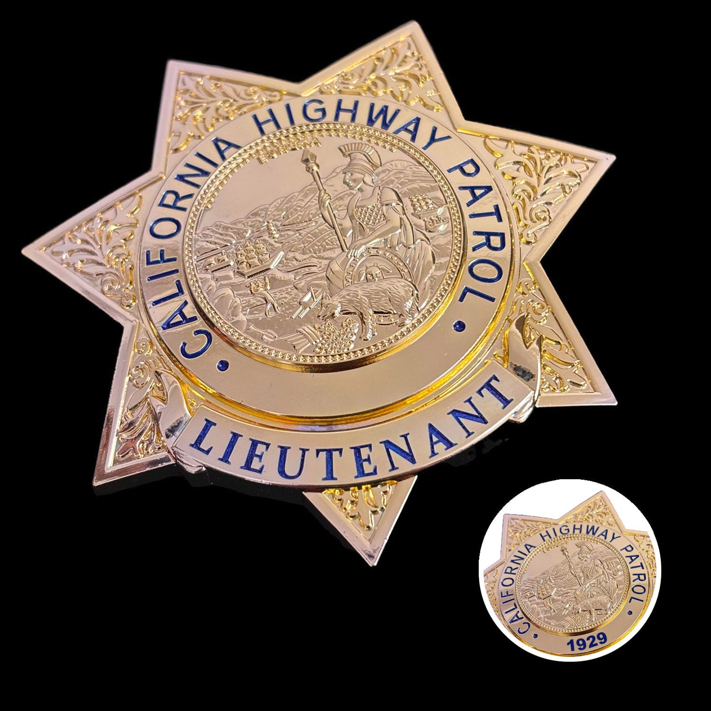 Replica del distintivo del tenente CHP degli Stati Uniti, oggetti di scena del film, numero personalizzabile