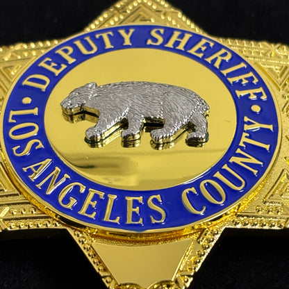 LASD  Los Angeles County deputy Sheriff Bear Badge Customize Number Replica Movie Props