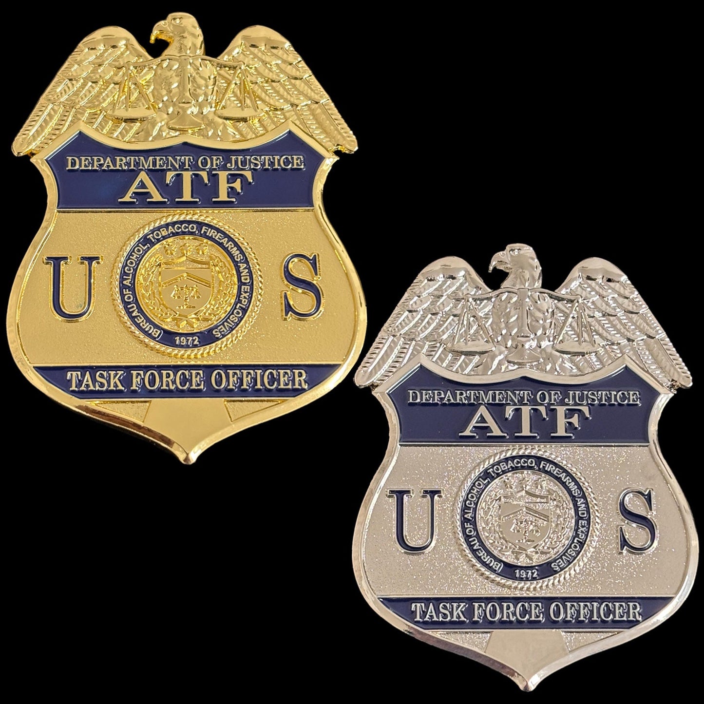 Conjunto de réplicas de insignias de agente especial y oficial de la Fuerza de Tarea de la ATF, accesorios de película