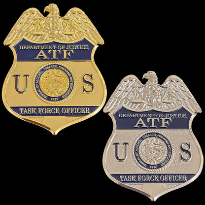 Conjunto de réplicas de insignias de agente especial y oficial de la Fuerza de Tarea de la ATF, accesorios de película