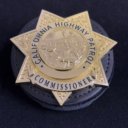 Réplica de la insignia del comisionado de la CHP de EE. UU., accesorios de película, número personalizable