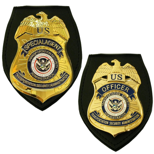 Set di distintivi per agente speciale/ufficiale della USTransportation Security Administration, numero personalizzato, oggetti di scena per film