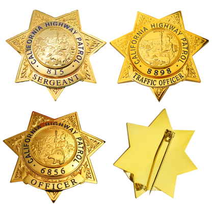 Réplique d'insigne de la patrouille routière californienne (CHP) des États-Unis - Accessoires de cinéma