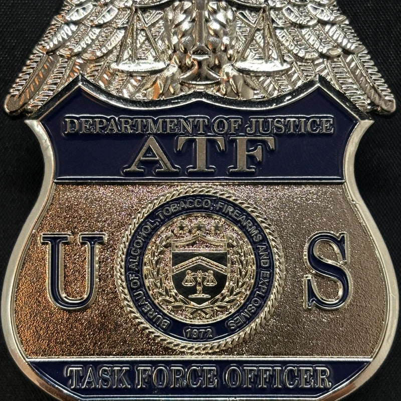 Replica del distintivo da ufficiale della task force ATF TFO degli Stati Uniti: oggetto di scena cinematografico di alta qualità