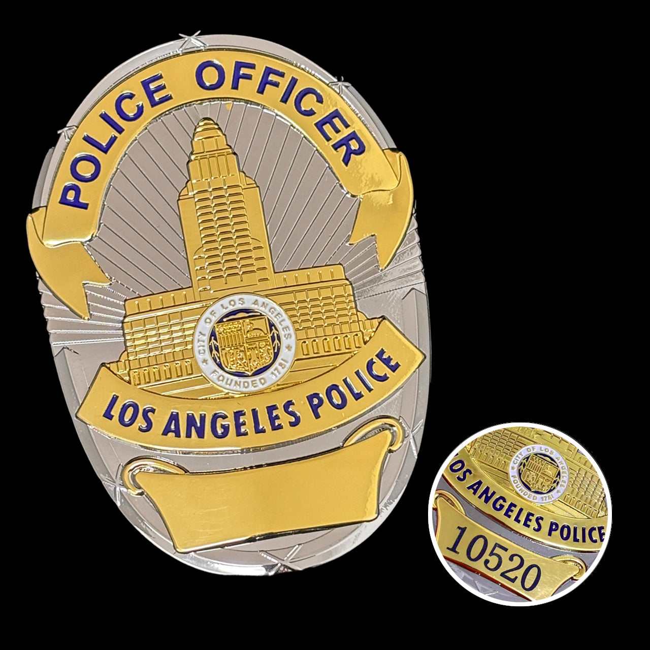 Distintivo personalizzabile dell'ufficio di polizia di Los Angeles LAPD con numero