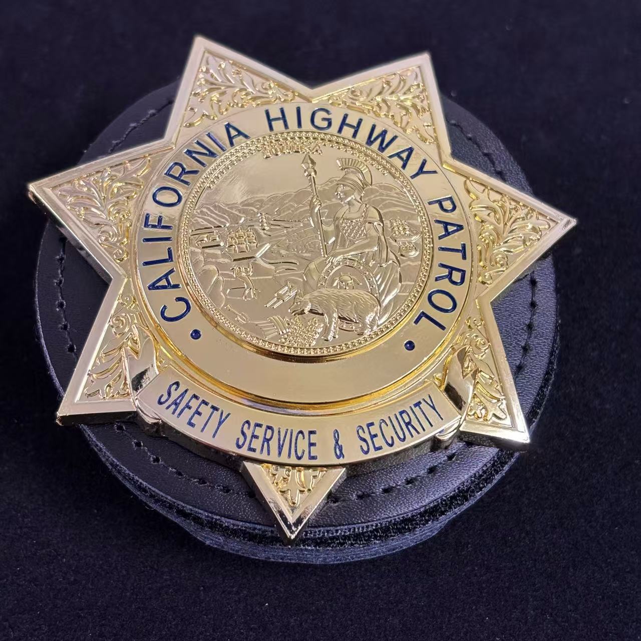 Servicio de seguridad y protección de la Patrulla de Carreteras de California (CHP) de EE. UU. Réplica de la insignia de la Patrulla de Carreteras de California Accesorios de película Número personalizable