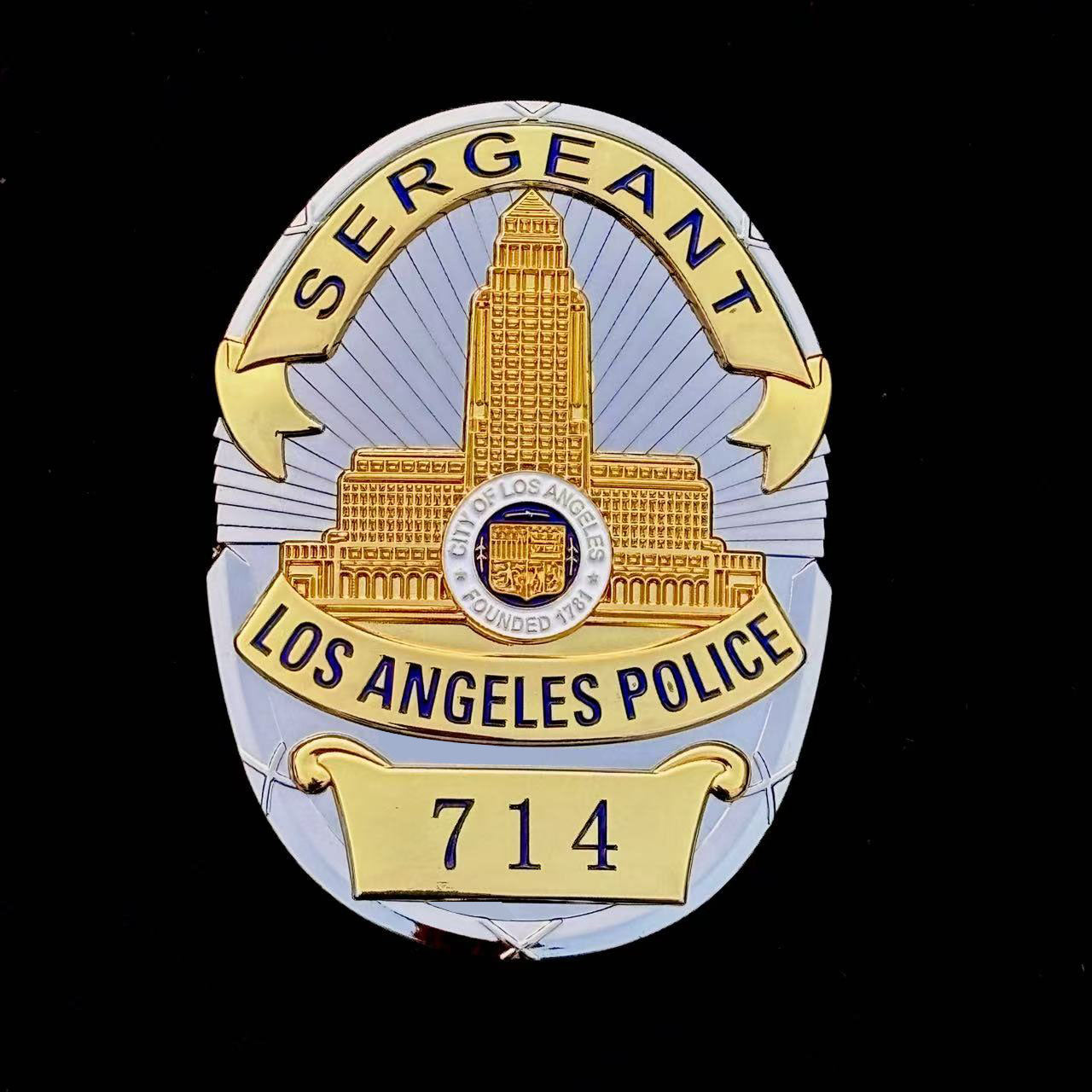 Replica del distintivo 714 del sergente della polizia di Los Angeles LAPD, oggetti di scena del film