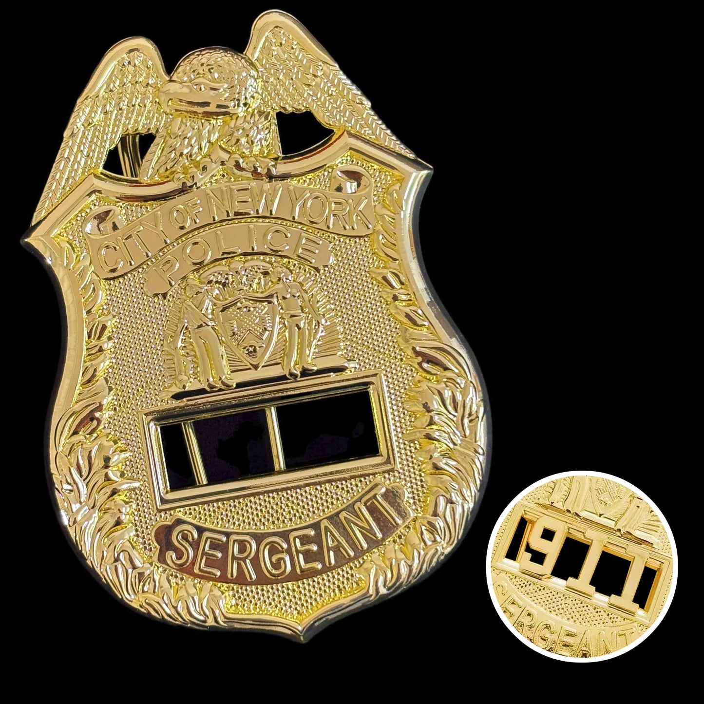 Replica del distintivo del sergente della polizia di New York, numero di oggetti di scena del film, personalizzabile
