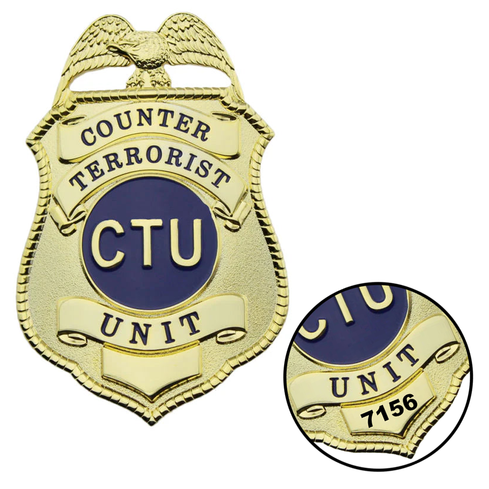 Replica del distintivo dell'unità antiterrorismo CTU degli Stati Uniti, oggetti di scena del film, numero personalizzabile