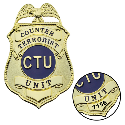 Replica del distintivo dell'unità antiterrorismo CTU degli Stati Uniti, oggetti di scena del film, numero personalizzabile