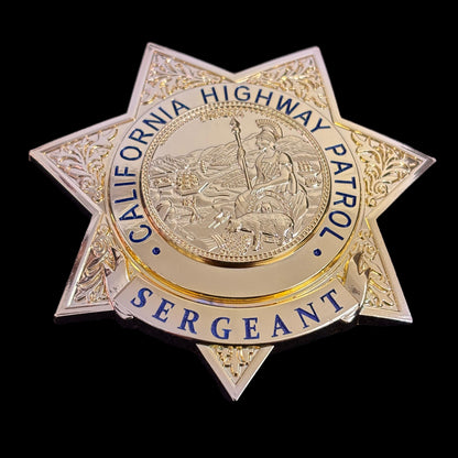 Replica del distintivo del sergente della pattuglia stradale della CHP degli Stati Uniti, oggetti di scena del film, numero personalizzabile