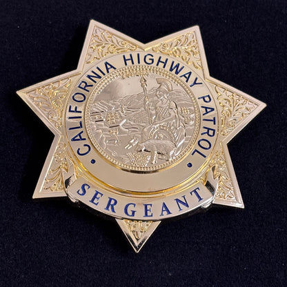 Replica del distintivo del sergente della pattuglia stradale della CHP degli Stati Uniti, oggetti di scena del film, numero personalizzabile