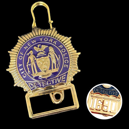 Replica del distintivo da detective della polizia di New York, NYPD, oggetti di scena del film, numero personalizzabile