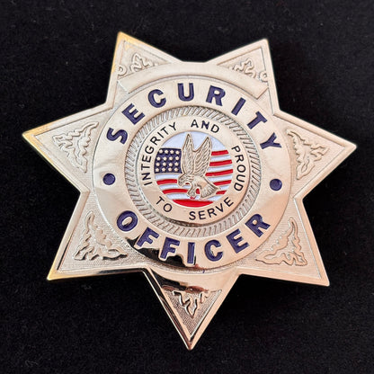 Replica del distintivo dell'agente di sicurezza "Integrità e orgoglio di servire", oggetti di scena del film, numero personalizzabile