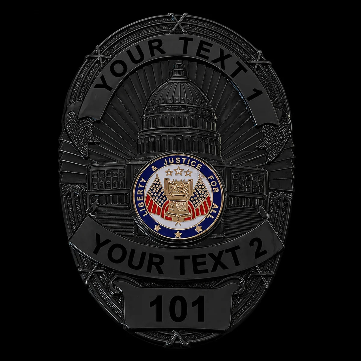 Customizable Badge BA04-Black