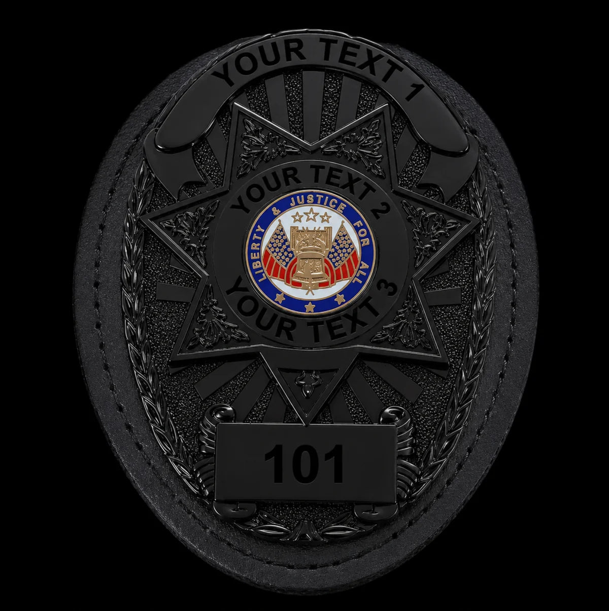 Customizable Badge BA07-Black