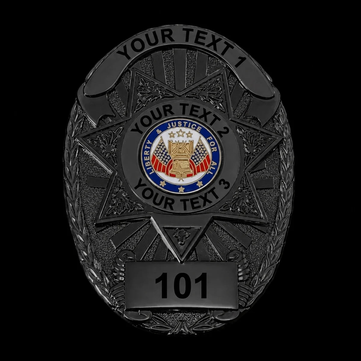 Customizable Badge BA07-Black