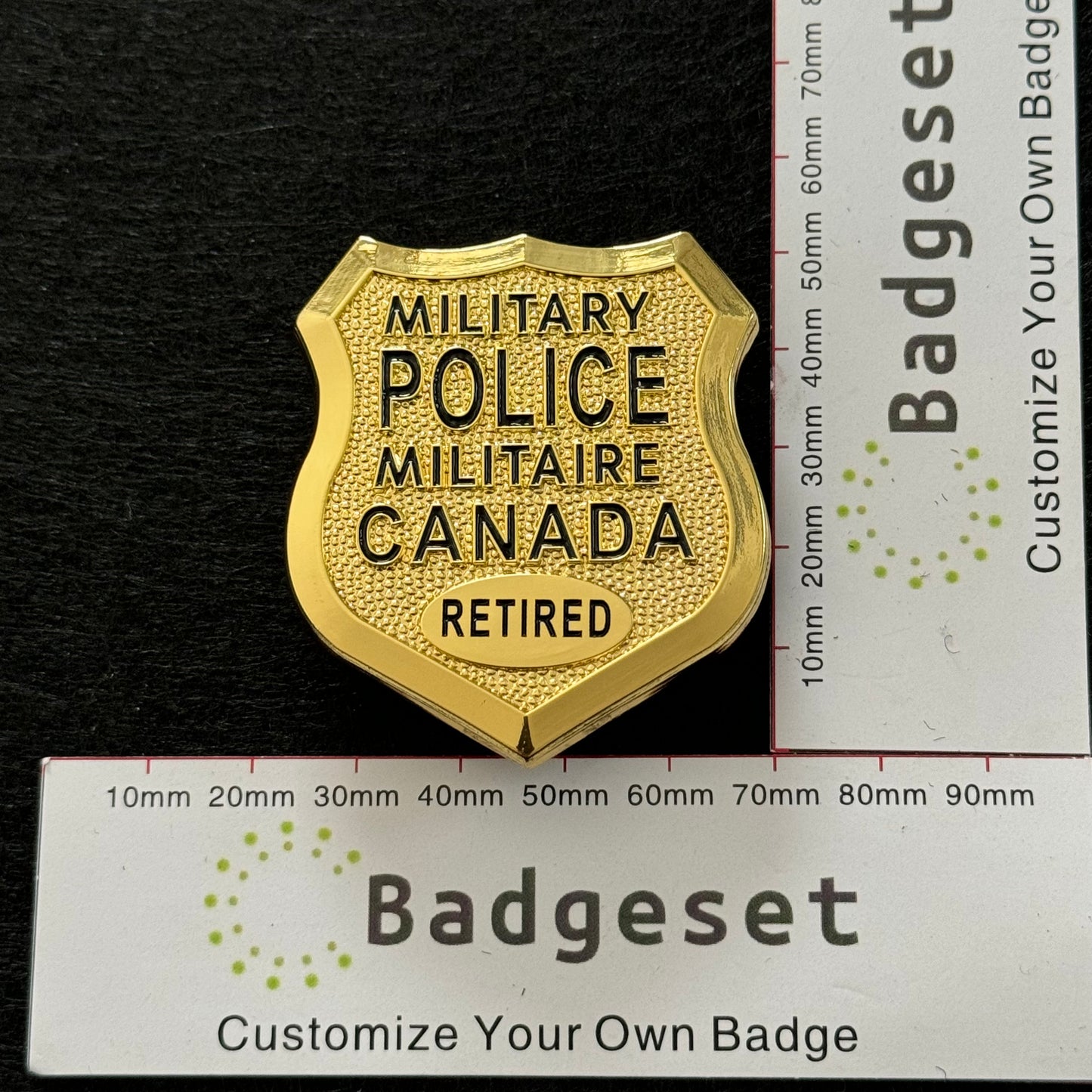 MILITARY POLICE MILITAIRE CANADA Customizable Number Movie props Badge
