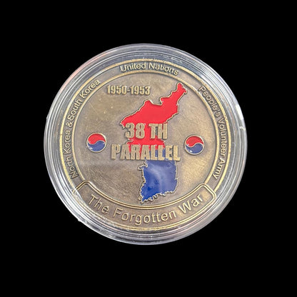 Moneda de desafío IX CORPS LA GUERRA DE COREA PARALELO 38