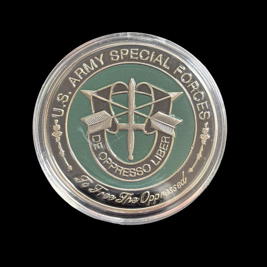 Moneta sfida "Forze speciali dell'esercito americano per la liberazione degli oppressi"