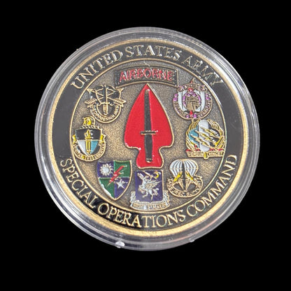 Moneda de desafío del Comando de Operaciones Especiales del Ejército de los Estados Unidos