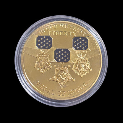 Moneda de desafío de la Medalla de Honor de la Libertad en Dios confiamos