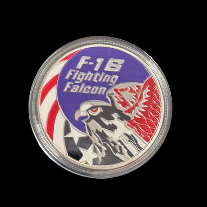 Moneta sfida F-16 dell'aeronautica militare statunitense