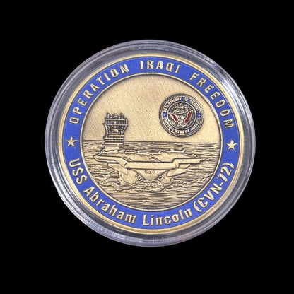 Moneda de desafío del USS ABRAHAM LINCOIN (CVN-72) de la OPERACIÓN LIBERTAD IRAQUÍ