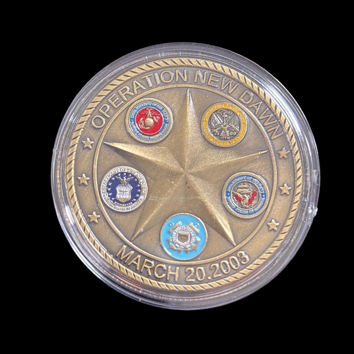 Moneda de desafío OPERACIÓN NUEVO AMANECER 20 DE MARZO DE 2003