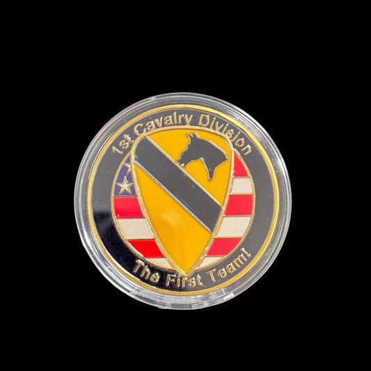 Moneta sfida della 1a divisione di cavalleria dell'esercito americano, la prima squadra