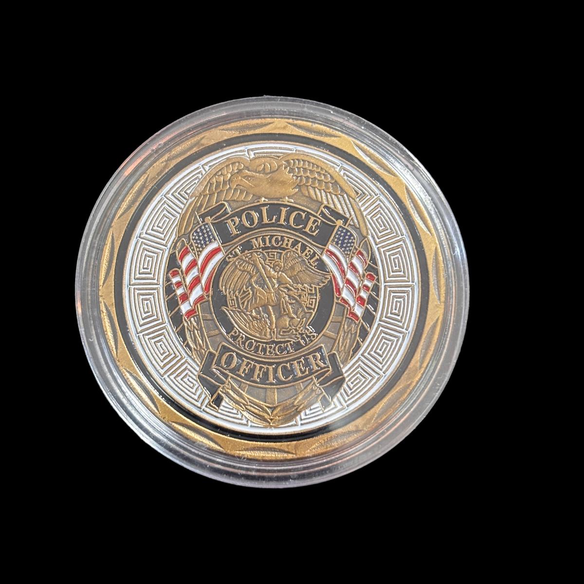 Moneda de desafío "San Miguel protege a un oficial de policía de EE. UU."