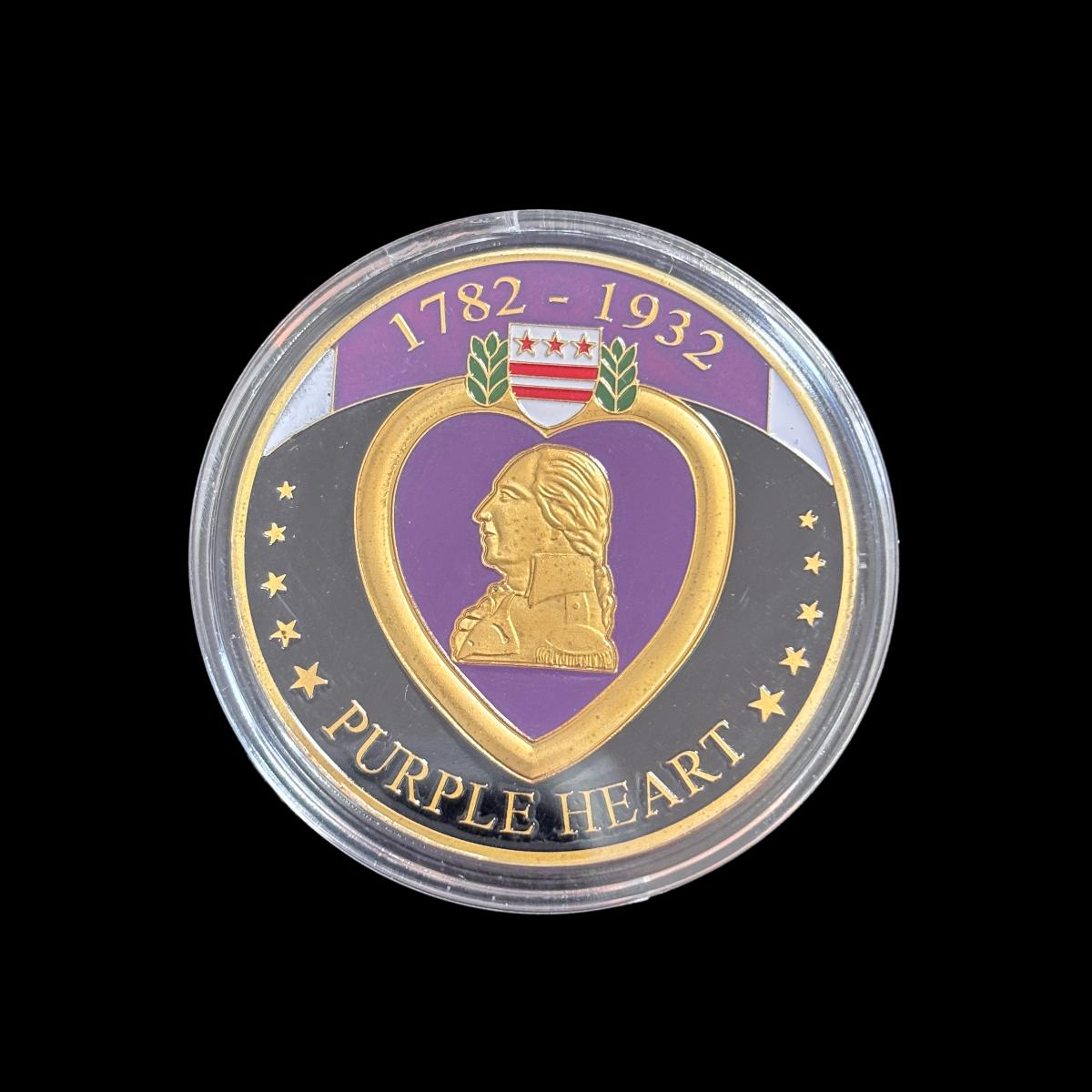 Moneda de desafío al mérito Corazón púrpura 1782-1932
