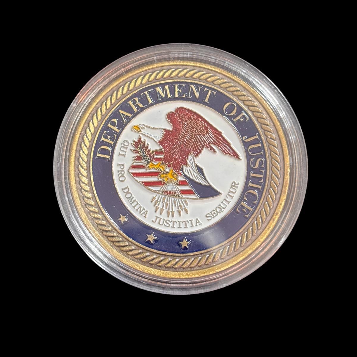 Moneda de desafío del DEPARTAMENTO DE JUSTICIA