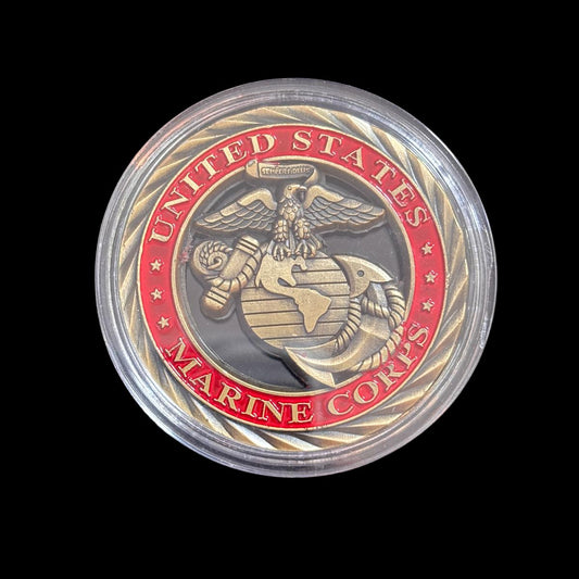 Moneta sfida ONORE CORAGGIO IMPEGNO DEL CORPO DEI MARINES DEGLI STATI UNITI