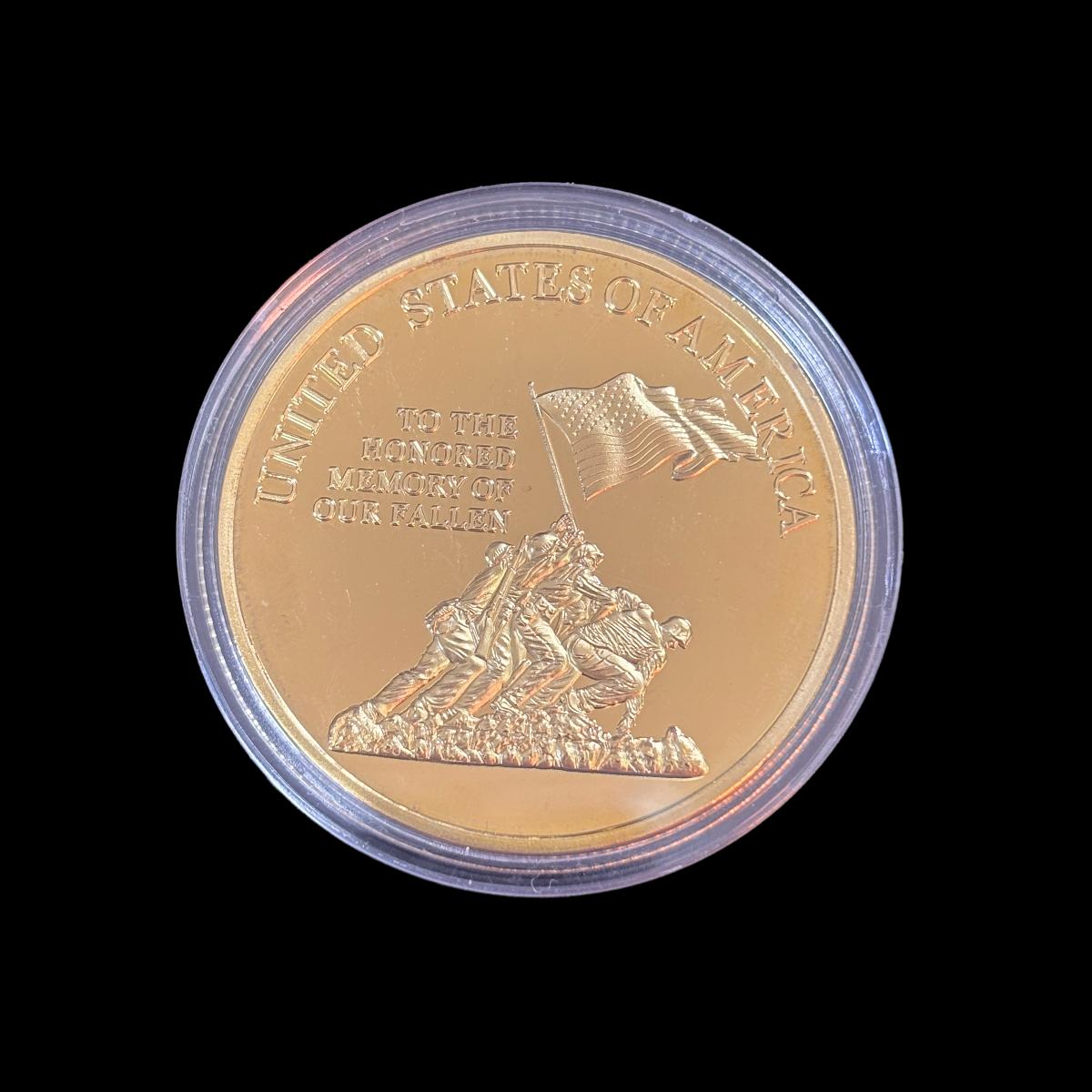 Moneda de desafío del Cuerpo de Marines de EE. UU. en honor a la memoria de nuestros caídos