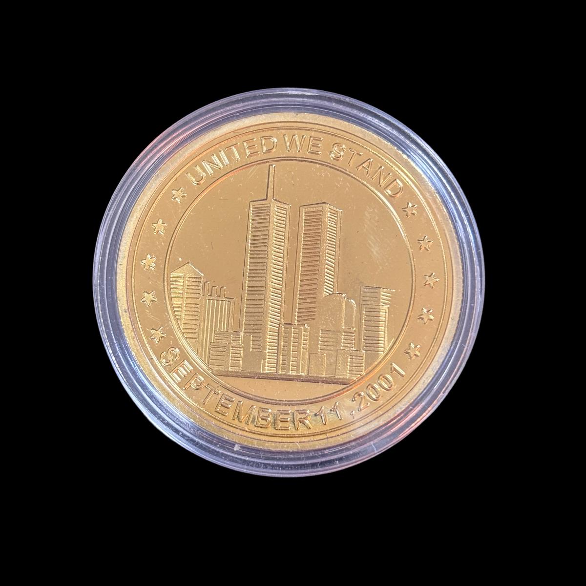 RECUERDA EL 11 DE SEPTIEMBRE DE 2001 UNIDOS PERMANECEMOS Moneda Desafío
