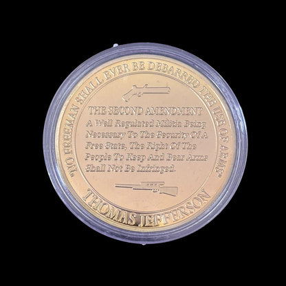 COSTITUZIONE DEGLI STATI UNITI IL DIRITTO DI PORTARE ARMI IL SECONDO EMENDAMENTO THOMAS JEFFERSON Moneta sfida