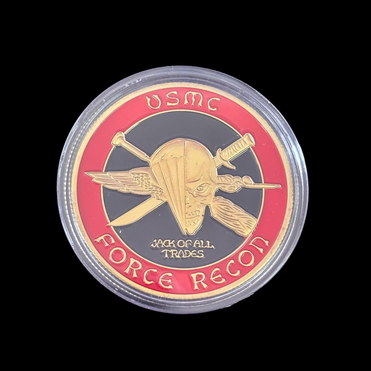 Moneda de desafío de la Fuerza de Reconocimiento del Cuerpo de Marines de EE. UU.