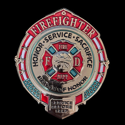Replica del distintivo di sacrificio e servizio d'onore dei vigili del fuoco, oggetti di scena del film 