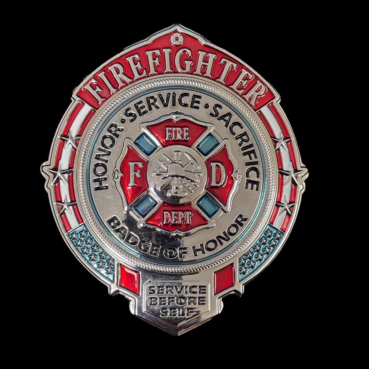 Replica del distintivo di sacrificio e servizio d'onore dei vigili del fuoco, oggetti di scena del film 