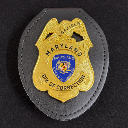 Replica di un distintivo personalizzabile di un agente di custodia della divisione penitenziaria del Maryland degli Stati Uniti.