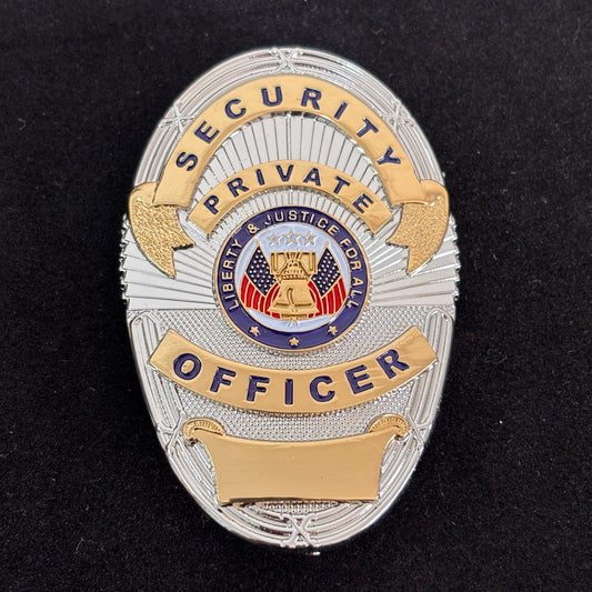 Replica del distintivo da agente di sicurezza privata Liberty &amp; Justice For All 